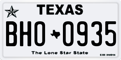 TX license plate BHO0935
