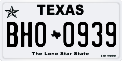 TX license plate BHO0939