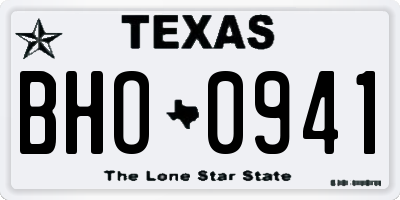 TX license plate BHO0941