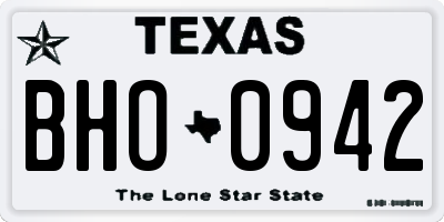 TX license plate BHO0942