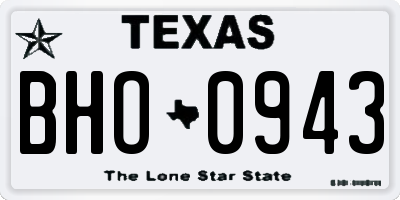 TX license plate BHO0943