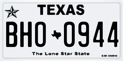TX license plate BHO0944