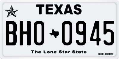 TX license plate BHO0945