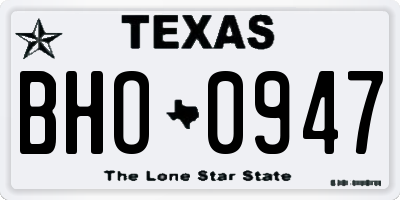 TX license plate BHO0947