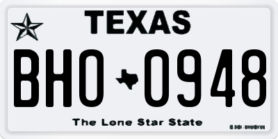 TX license plate BHO0948