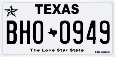 TX license plate BHO0949