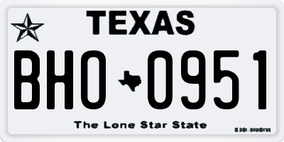TX license plate BHO0951