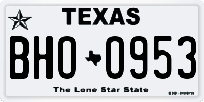 TX license plate BHO0953