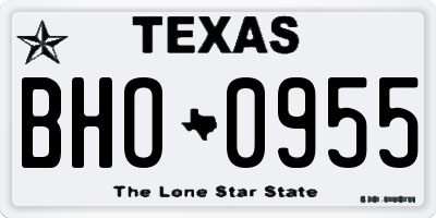 TX license plate BHO0955