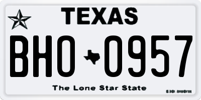 TX license plate BHO0957