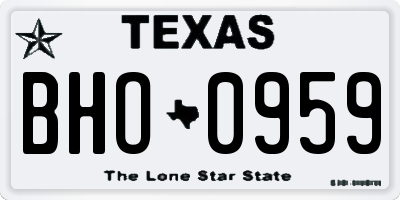 TX license plate BHO0959