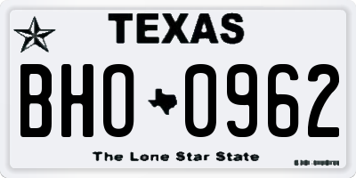 TX license plate BHO0962