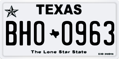 TX license plate BHO0963