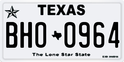 TX license plate BHO0964