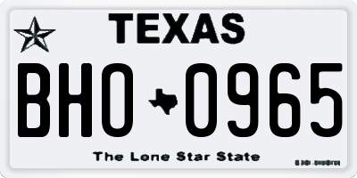TX license plate BHO0965