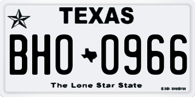 TX license plate BHO0966