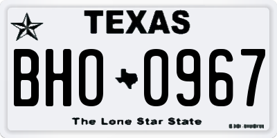 TX license plate BHO0967