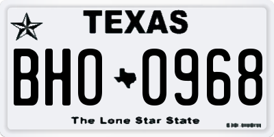 TX license plate BHO0968