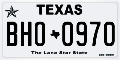TX license plate BHO0970