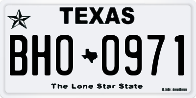 TX license plate BHO0971