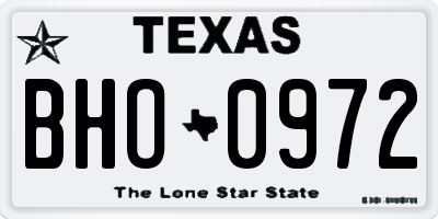 TX license plate BHO0972