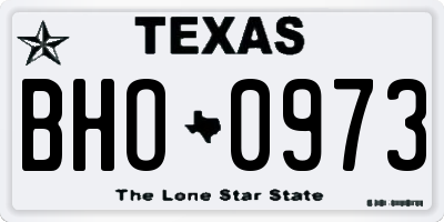 TX license plate BHO0973