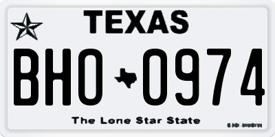 TX license plate BHO0974