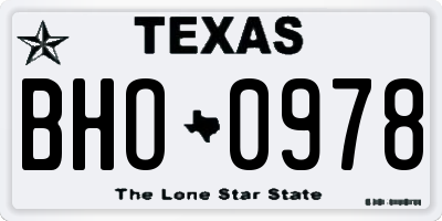 TX license plate BHO0978