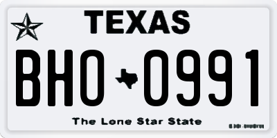 TX license plate BHO0991