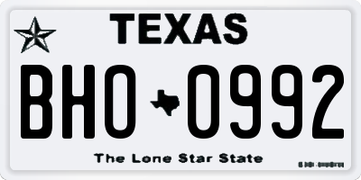 TX license plate BHO0992
