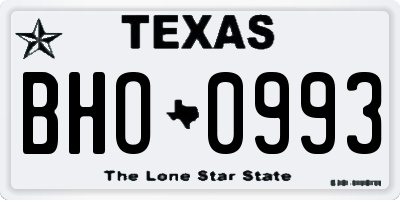 TX license plate BHO0993