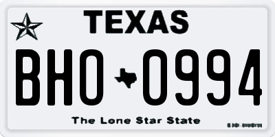 TX license plate BHO0994