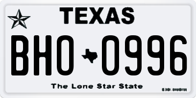TX license plate BHO0996