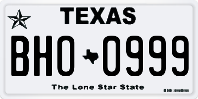 TX license plate BHO0999