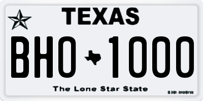 TX license plate BHO1000