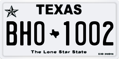 TX license plate BHO1002