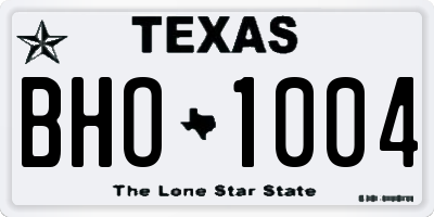 TX license plate BHO1004