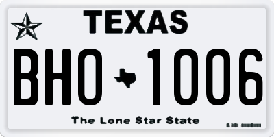 TX license plate BHO1006