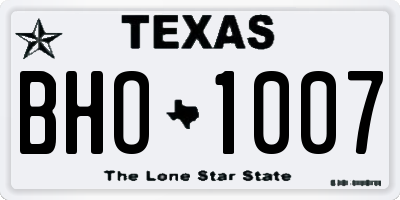 TX license plate BHO1007