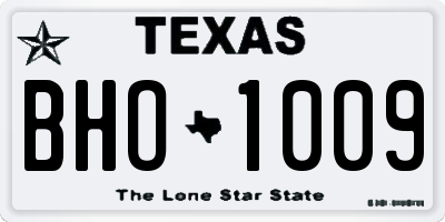 TX license plate BHO1009