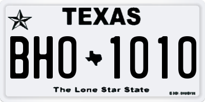 TX license plate BHO1010