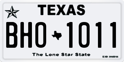 TX license plate BHO1011