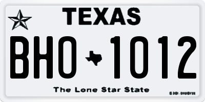 TX license plate BHO1012