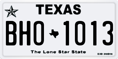 TX license plate BHO1013
