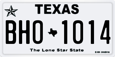 TX license plate BHO1014
