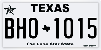 TX license plate BHO1015