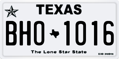 TX license plate BHO1016