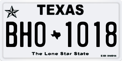 TX license plate BHO1018