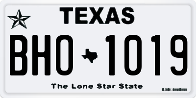 TX license plate BHO1019