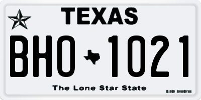 TX license plate BHO1021